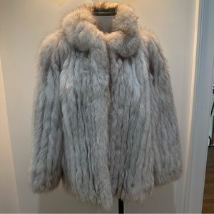 Saga Fox Genuine Fox Fur Mid Length Coat — Size XL